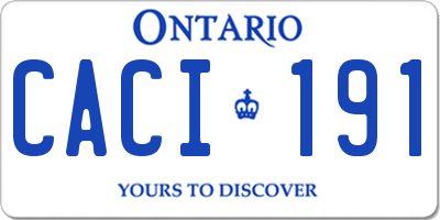 ON license plate CACI191