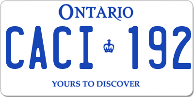 ON license plate CACI192