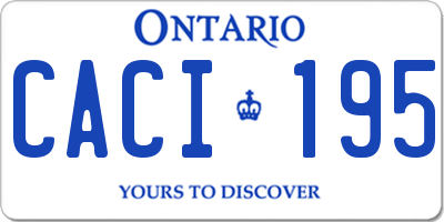 ON license plate CACI195