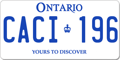 ON license plate CACI196