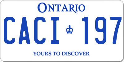 ON license plate CACI197