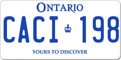 ON license plate CACI198