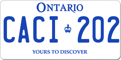 ON license plate CACI202