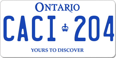 ON license plate CACI204