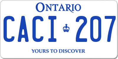 ON license plate CACI207