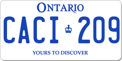 ON license plate CACI209