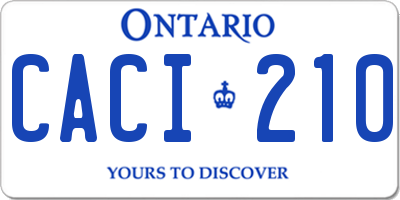 ON license plate CACI210