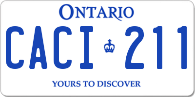 ON license plate CACI211