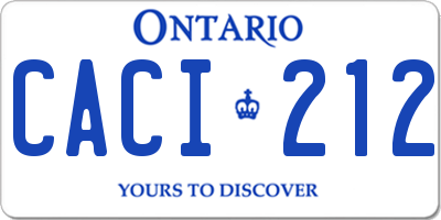 ON license plate CACI212