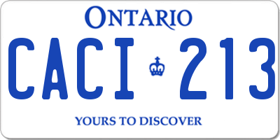 ON license plate CACI213