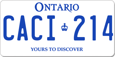 ON license plate CACI214