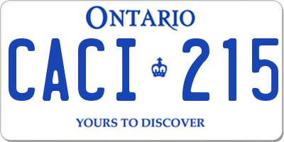 ON license plate CACI215