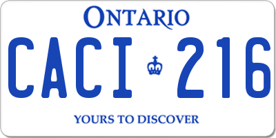 ON license plate CACI216