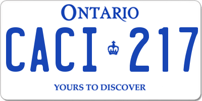 ON license plate CACI217