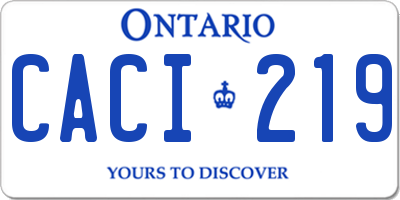 ON license plate CACI219