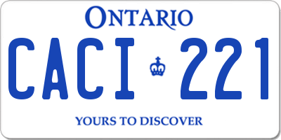 ON license plate CACI221