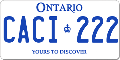 ON license plate CACI222