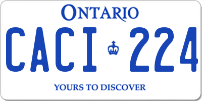 ON license plate CACI224