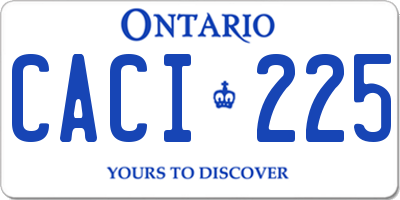 ON license plate CACI225