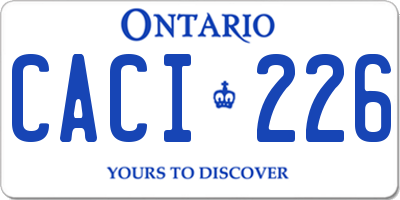 ON license plate CACI226