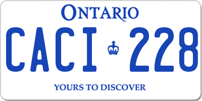 ON license plate CACI228