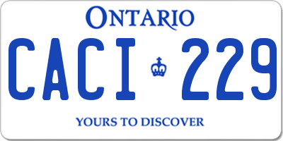 ON license plate CACI229