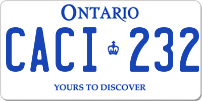 ON license plate CACI232