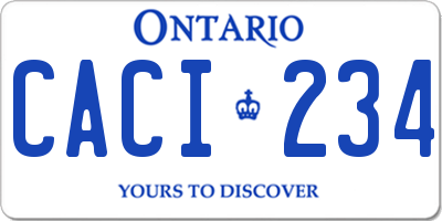 ON license plate CACI234