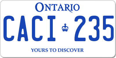 ON license plate CACI235