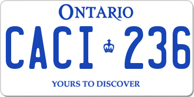 ON license plate CACI236