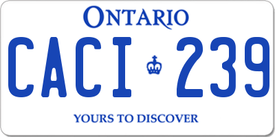 ON license plate CACI239