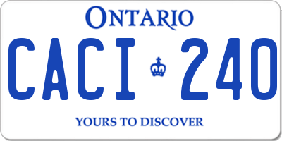 ON license plate CACI240