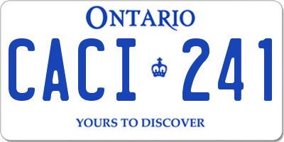 ON license plate CACI241