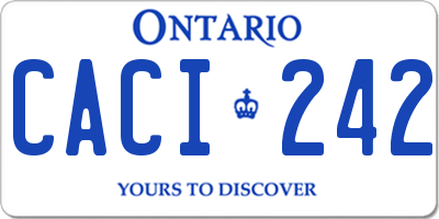 ON license plate CACI242