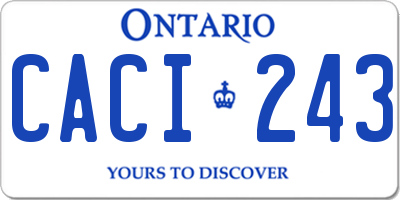 ON license plate CACI243