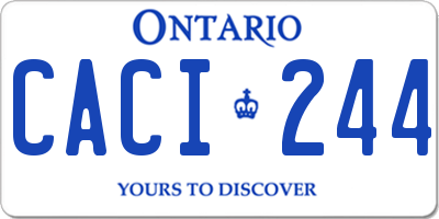 ON license plate CACI244