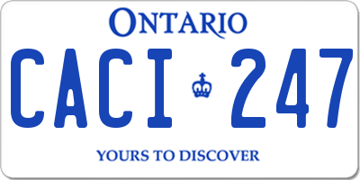 ON license plate CACI247