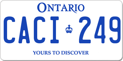 ON license plate CACI249