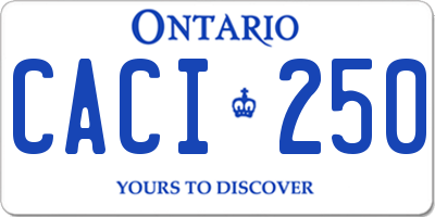 ON license plate CACI250