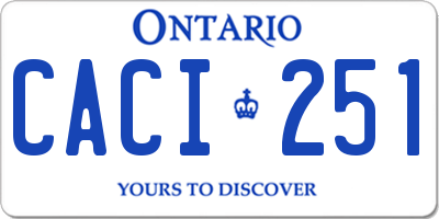 ON license plate CACI251