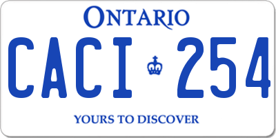 ON license plate CACI254