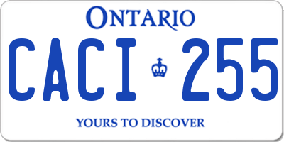 ON license plate CACI255