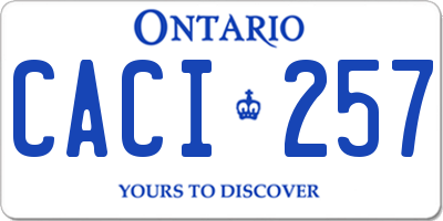 ON license plate CACI257