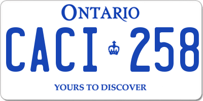 ON license plate CACI258