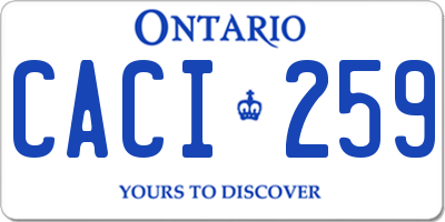 ON license plate CACI259