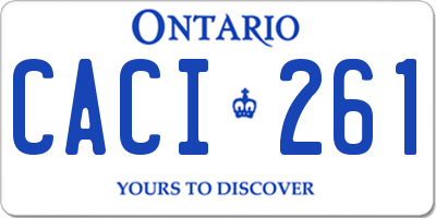 ON license plate CACI261