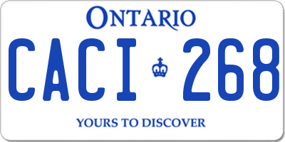 ON license plate CACI268