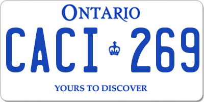 ON license plate CACI269