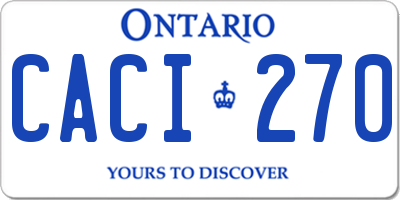 ON license plate CACI270