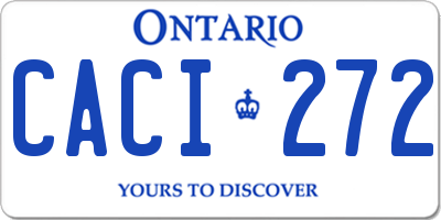 ON license plate CACI272